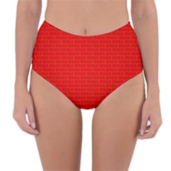 Maga Make America Great Again Usa Pattern Red Reversible High-waist Bikini Bottoms by snek