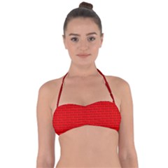 Maga Make America Great Again Usa Pattern Red Halter Bandeau Bikini Top by snek