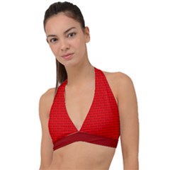 Maga Make America Great Again Usa Pattern Red Halter Plunge Bikini Top by snek