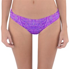 Hot Pink And Purple Abstract Branch Pattern Reversible Hipster Bikini Bottoms by myrubiogarden