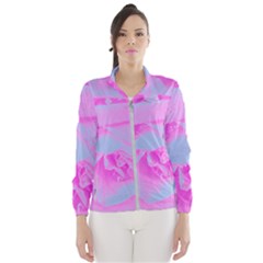 Perfect Hot Pink And Light Blue Rose Detail Windbreaker (women) by myrubiogarden