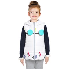 Abstract Geometric Triangle Dots Border Kid s Hooded Puffer Vest by Alisyart