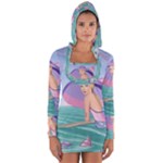 Palm Beach Purple Fine Art Sharon Tatem Fashion Apparel and Products Long Sleeve Hooded T-shirt