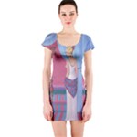 Palm Beach Perfume Art Collection Short Sleeve Bodycon Dress