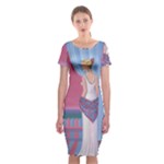 Palm Beach Perfume Art Collection Classic Short Sleeve Midi Dress