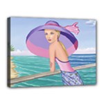 Palm Beach Purple, Fine Art Printed Product, Wearable art, Sharon Tatem Fashion,Apparel and Products Canvas 16  x 12  (Stretched)