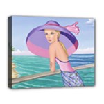 Palm Beach Purple, Fine Art Printed Product, Wearable art, Sharon Tatem Fashion,Apparel and Products Deluxe Canvas 20  x 16  (Stretched)