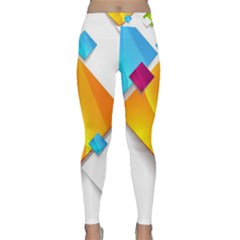 Colorful Abstract Geometric Squares Classic Yoga Leggings by Alisyart
