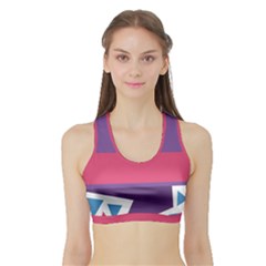 Triangle Fragment Ribbon Title Box Sports Bra With Border by AnjaniArt