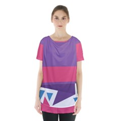 Triangle Fragment Ribbon Title Box Skirt Hem Sports Top by AnjaniArt