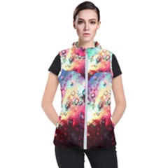 Abstract Colorful Psychedelic Color Women s Puffer Vest