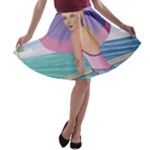 Palm Beach Purple Fine Art Sharon Tatem Fashion Apparel and Products A-line Skater Skirt