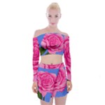 Roses Collections Off Shoulder Top with Mini Skirt Set