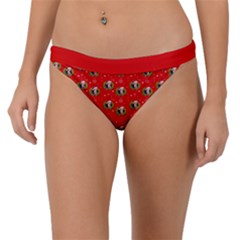 Trump Wrait Pattern Make Christmas Great Again Maga Funny Red Gift With Snowflakes And Trump Face Smiling Band Bikini Bottom by snek