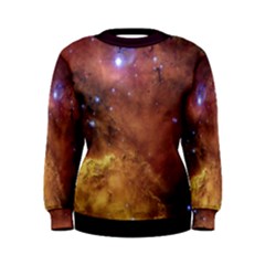 Cosmic Astronomy Sky With Stars Orange Brown And Yellow Women s Sweatshirt by genx