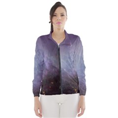 Orion Nebula Pastel Violet Purple Turquoise Blue Star Formation Windbreaker (women) by genx