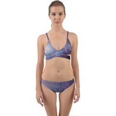 Orion Nebula Pastel Violet Purple Turquoise Blue Star Formation Wrap Around Bikini Set by genx