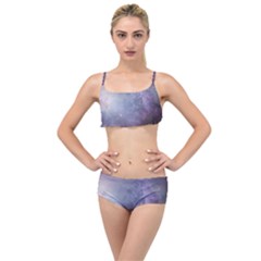 Orion Nebula Pastel Violet Purple Turquoise Blue Star Formation Layered Top Bikini Set by genx