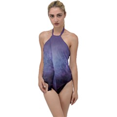 Orion Nebula Pastel Violet Purple Turquoise Blue Star Formation Go With The Flow One Piece Swimsuit by genx