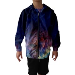 Lagoon Nebula Interstellar Cloud Pastel Pink, Turquoise And Yellow Stars Hooded Windbreaker (kids) by genx