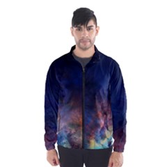 Lagoon Nebula Interstellar Cloud Pastel Pink, Turquoise And Yellow Stars Windbreaker (men) by genx