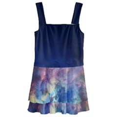 Lagoon Nebula Interstellar Cloud Pastel Pink, Turquoise And Yellow Stars Kids  Layered Skirt Swimsuit by genx