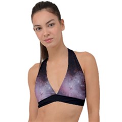 Eagle Nebula Wine Pink And Purple Pastel Stars Astronomy Halter Plunge Bikini Top by genx