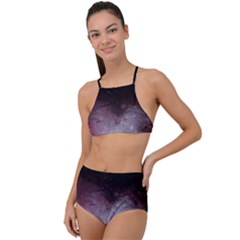 Eagle Nebula Wine Pink And Purple Pastel Stars Astronomy High Waist Tankini Set by genx