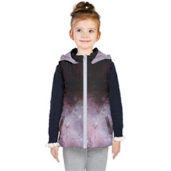 Eagle Nebula Wine Pink And Purple Pastel Stars Astronomy Kid s Hooded Puffer Vest by genx