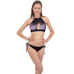 Eagle Nebula Wine Pink And Purple Pastel Stars Astronomy Cross Front Halter Bikini Set by genx