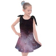 Eagle Nebula Wine Pink And Purple Pastel Stars Astronomy Kids  Tie Up Tunic Dress by genx