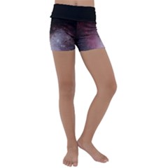 Eagle Nebula Wine Pink And Purple Pastel Stars Astronomy Kids  Lightweight Velour Yoga Shorts by genx