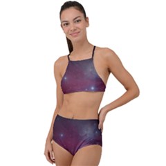 Christmas Tree Cluster Red Stars Nebula Constellation Astronomy High Waist Tankini Set by genx