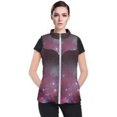 Christmas Tree Cluster Red Stars Nebula Constellation Astronomy Women s Puffer Vest by genx