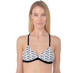 Tape Cassette 80s Retro Genx Pattern Black And White Reversible Tri Bikini Top by genx