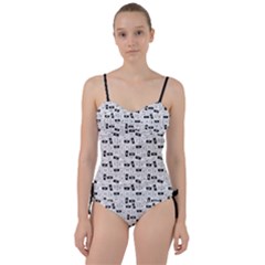 Tape Cassette 80s Retro Genx Pattern Black And White Sweetheart Tankini Set by genx