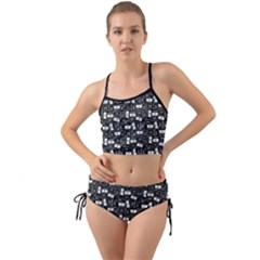 Tape Cassette 80s Retro Genx Pattern Black And White Mini Tank Bikini Set by genx