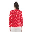 Christmas Pattern White Stars Red Hooded Windbreaker (Women) View2