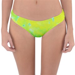 Fluorescent Yellow And Pink Abstract Garden Foliage Reversible Hipster Bikini Bottoms by myrubiogarden