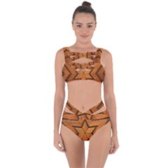 Wood Pattern Texture Surface Bandaged Up Bikini Set 