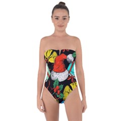 Christmas Gifts Gift Red Winter Tie Back One Piece Swimsuit by Bejoart