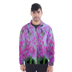 Hot Pink And White Peppermint Twist Garden Phlox Windbreaker (men) by myrubiogarden