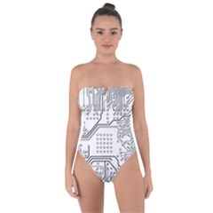 Circuit Board Pcb Computer Tie Back One Piece Swimsuit by Bejoart
