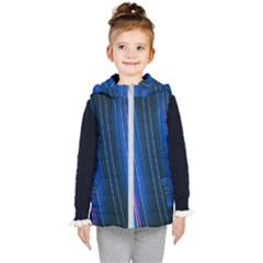 Abstract Fractal Pattern Lines Kid s Hooded Puffer Vest