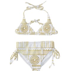 Gold Foil Notre Dame Church Paris Kids  Classic Bikini Set by Wegoenart