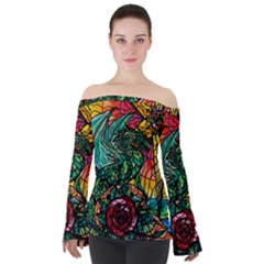Dragon - Off Shoulder Long Sleeve Top by tealswan