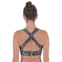 Background Peacock Feathers Cross Back Sports Bra View2