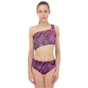 Peacock Feathers Color Plumage Spliced Up Two Piece Swimsuit View1