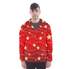 Background Christmas Decoration Hooded Windbreaker (men) by Simbadda