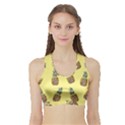 Pineapples Fruit Pattern Texture Sports Bra with Border View1
